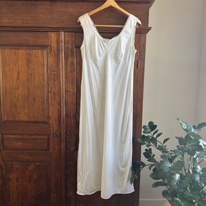 Vintage California Dynasty White Satin Slip Maxi Dress